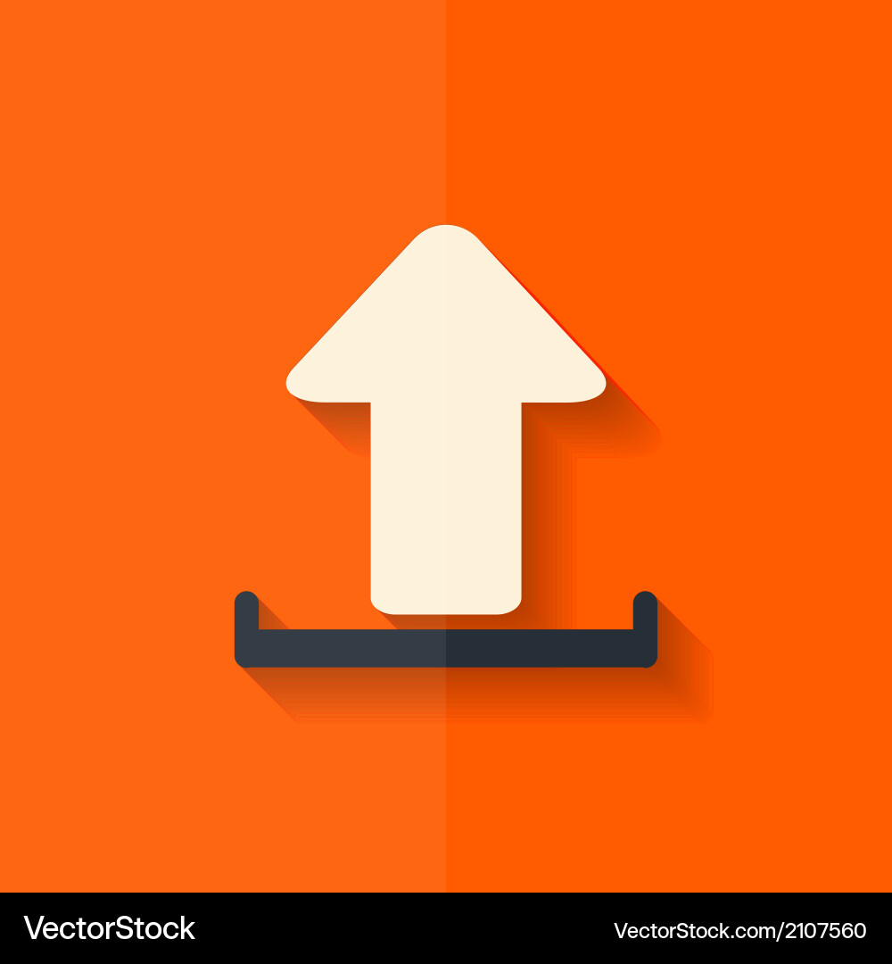 Upload icon send file flat design vector image