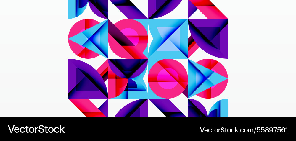 Circles squares lines abstract background Vector Image