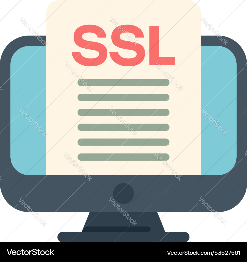 Computer mit ssl-Zertifikat für sichere Computer mit ssl-Zertifikat für sichere vektorbild
