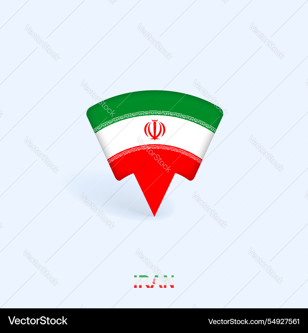 Iran flag map pointer design mit Schatten Iran flag map pointer design mit Schatten vektorbild