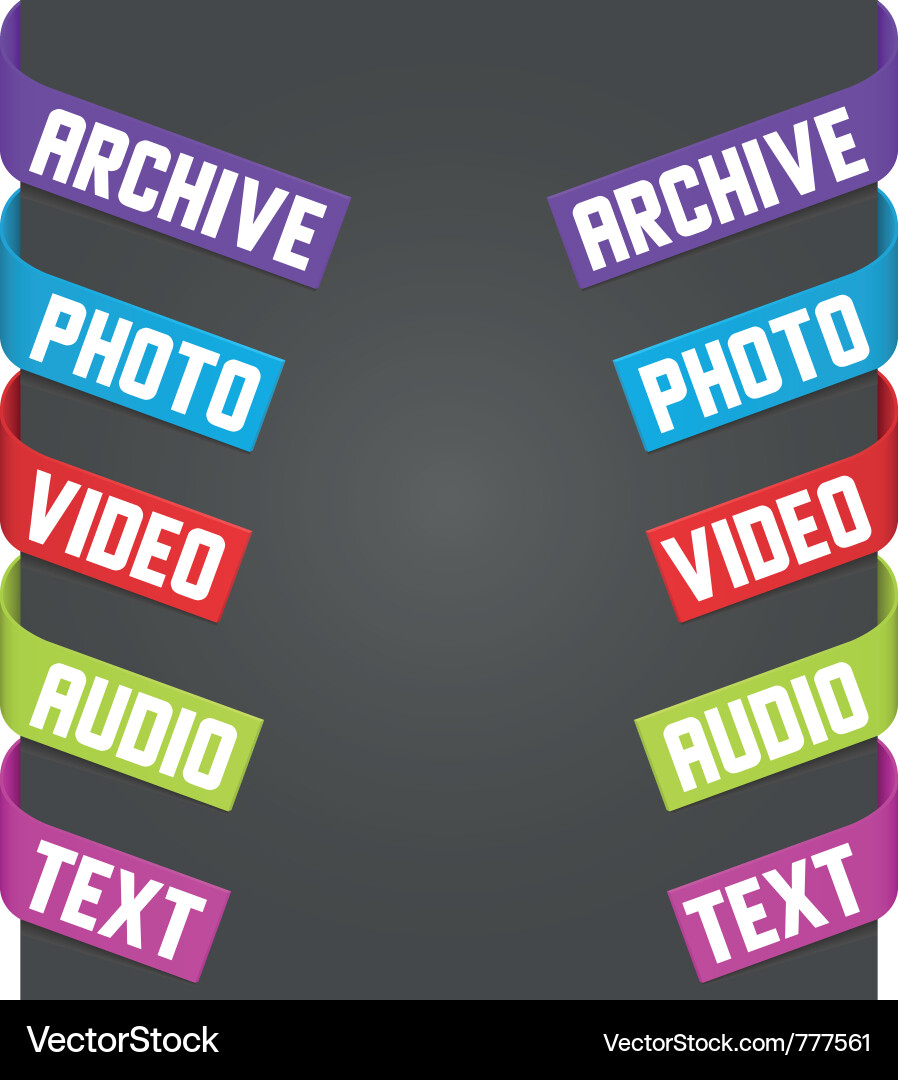 Left and right side signs - video audio photo vector image