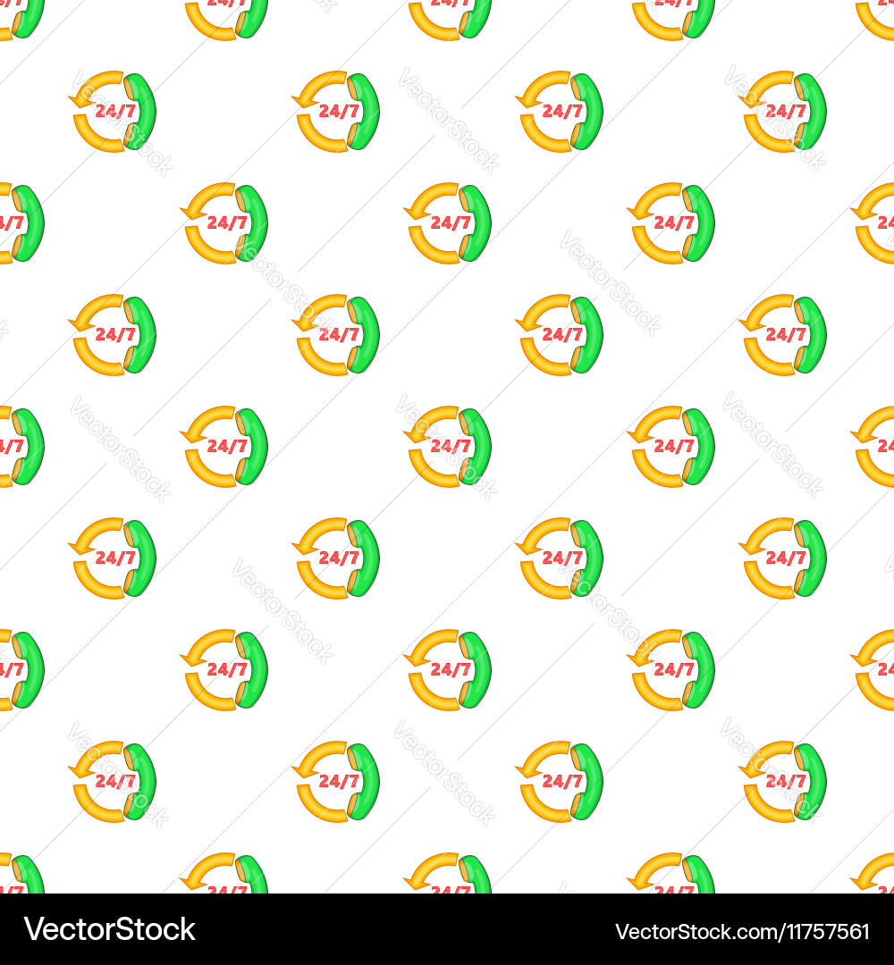 Support call center 24 hours pattern cartoon style vector image