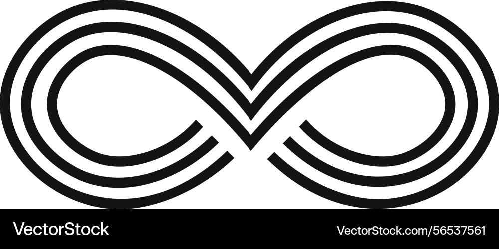 Triple infinity symbol is creating a visual Triple infinity symbol is creating a visual vector image