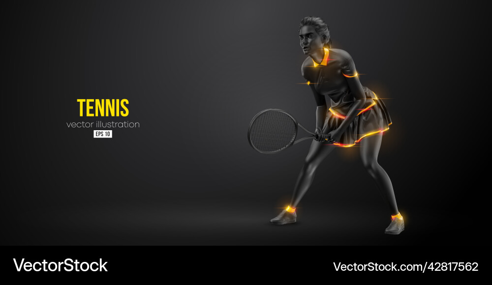 Abstrakte Silhouette eines Tennisspielers auf schwarz Abstrakte Silhouette eines Tennisspielers auf schwarz vektorbild