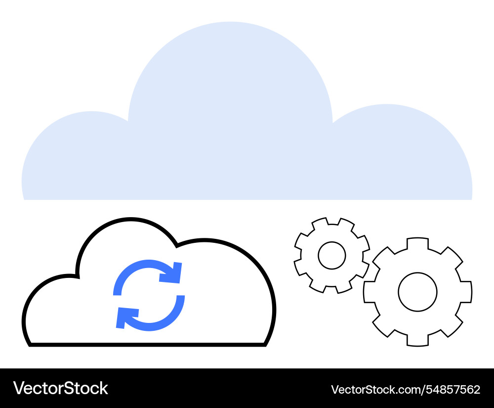 Cloud storage synchronization concept with blue Cloud storage synchronization concept with blue vector image