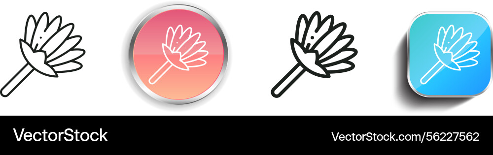 Lotus icon thin linear regular and button style vector image