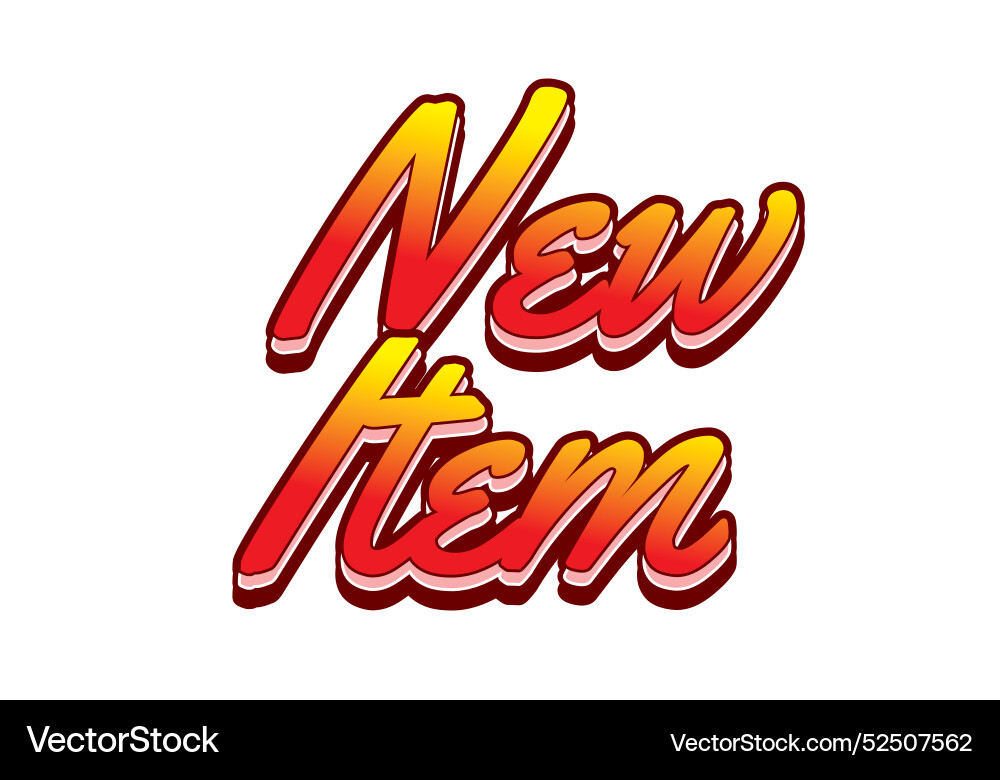 New item text effect in 3d style for print ad New item text effect in 3d style for print ad vector image
