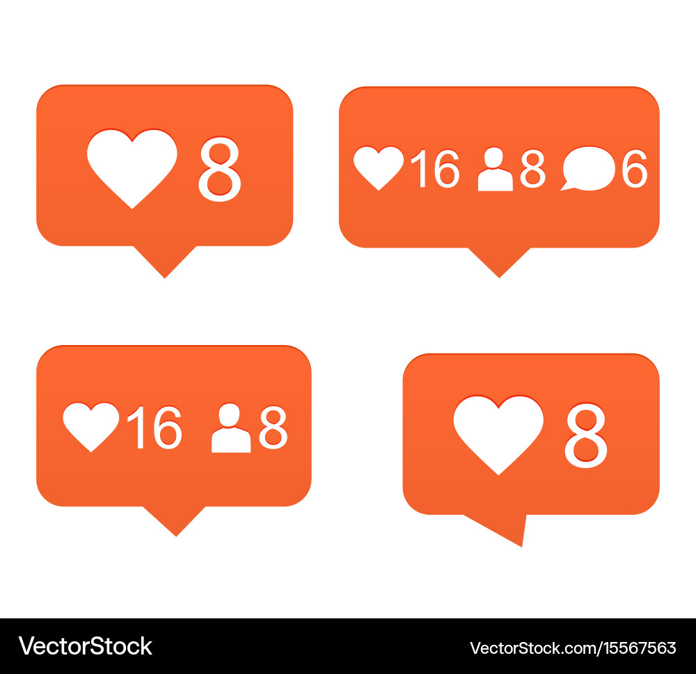 Like Icons Set vector image