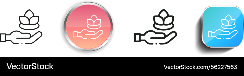 Lotus icon thin linear regular and button style vector image