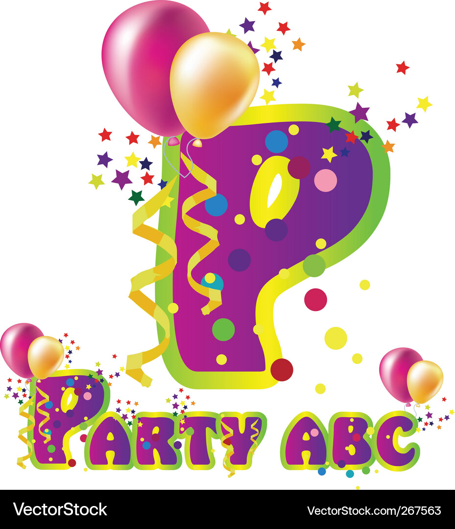 Party Alphabet Balloons Vector Image