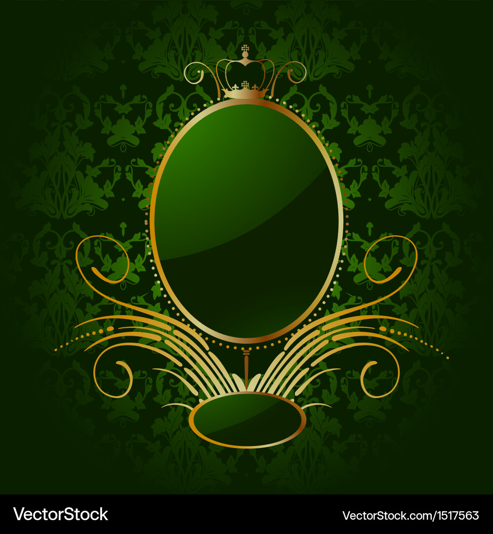 Rich Green Baroque Background – Royalty-Free Vector | VectorStock, image size:998x1080