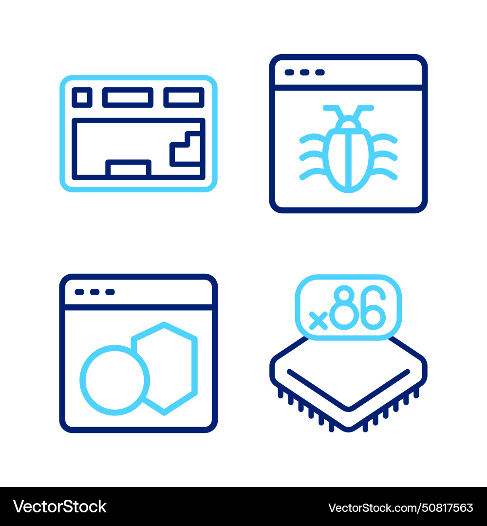 Set line processor with microcircuits cpu Set line processor with microcircuits cpu vector image
