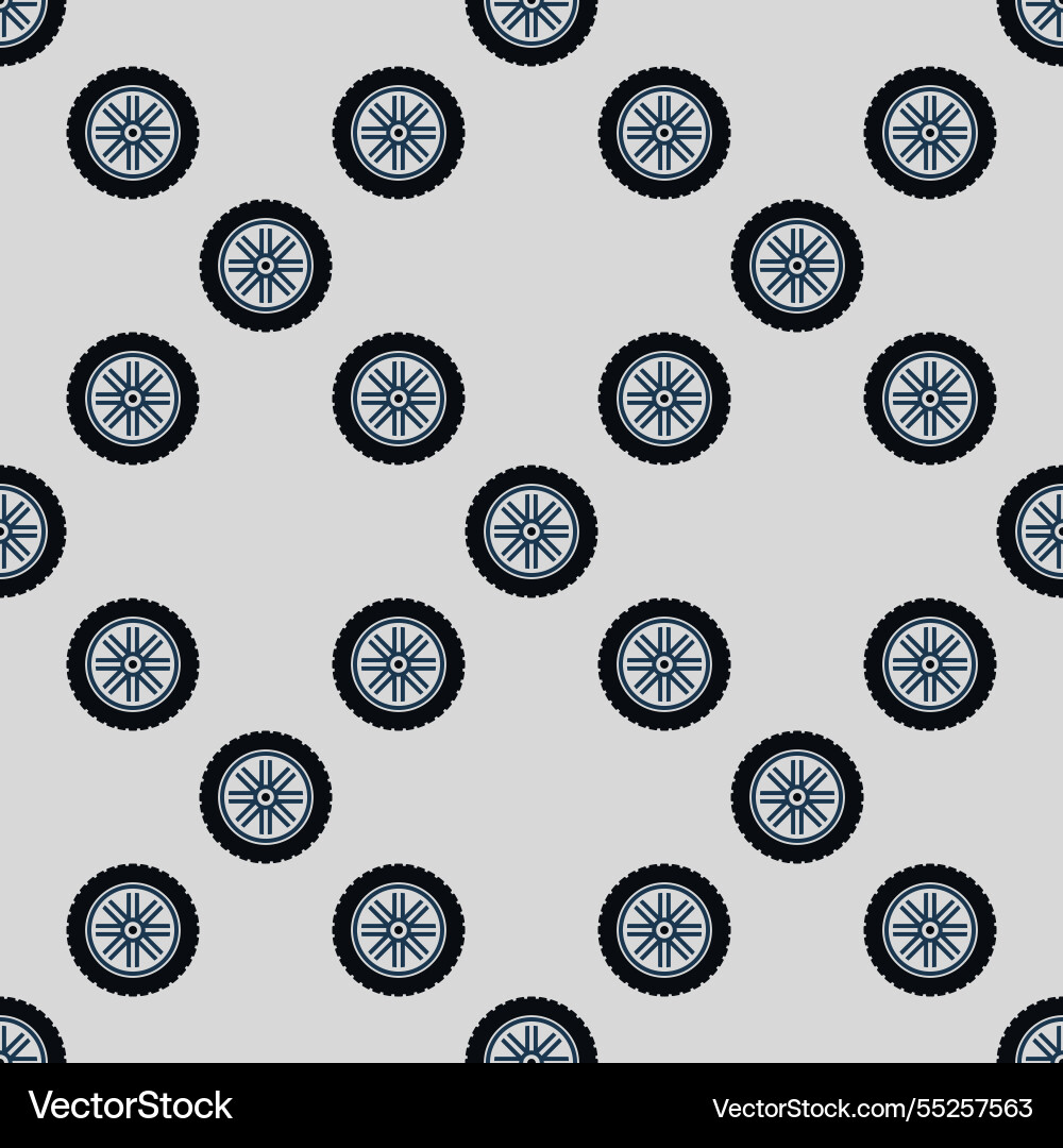 Wheel seamless pattern car tire with alloy rim Wheel seamless pattern car tire with alloy rim vector image