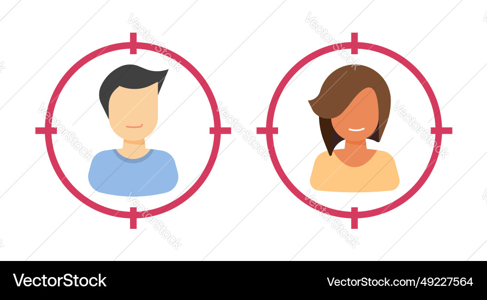Audience target aim icon or customer user select Audience target aim icon or customer user select Vector Image