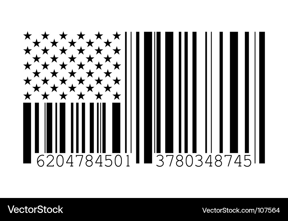 Barcode Scan Flag Vector Image