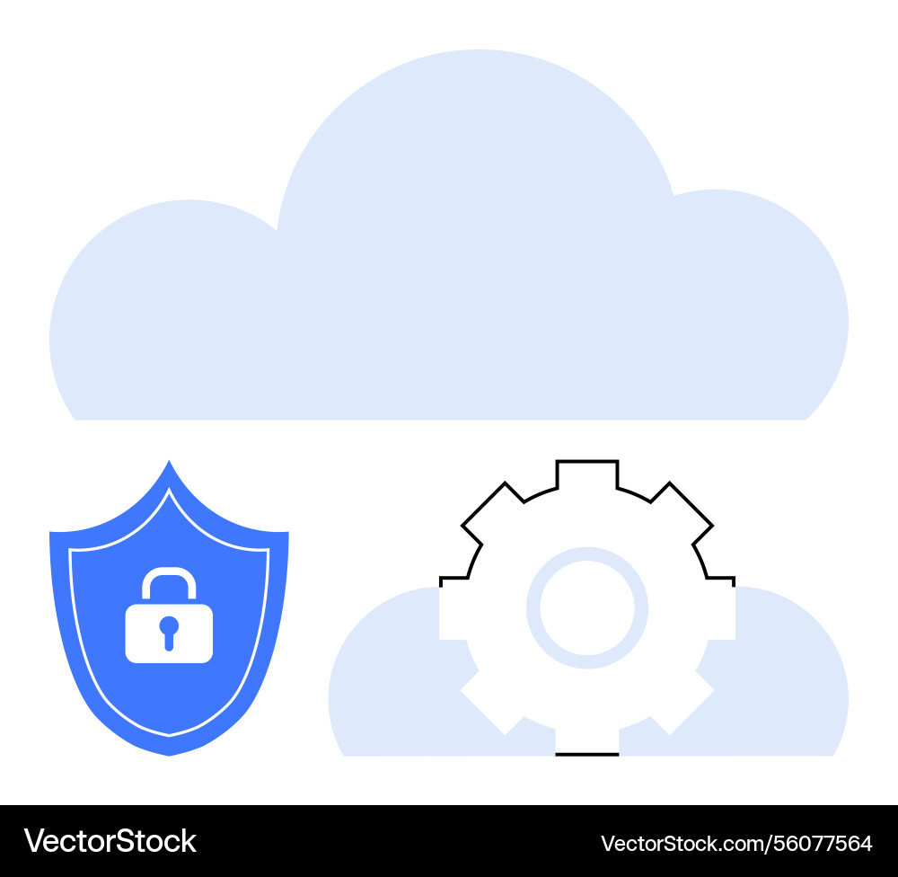 Cloud computing security featuring shield Cloud computing security featuring shield vector image