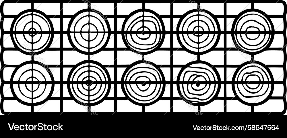 Complex Circular Grid Pattern Vector Image