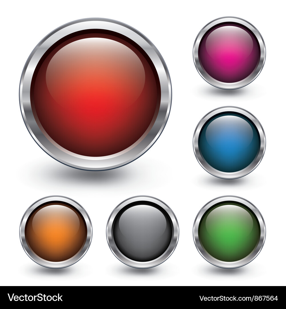 Glossy buttons Vector Image