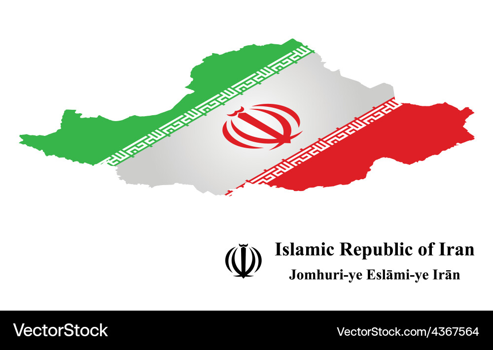 Iran Flag on Map vector image