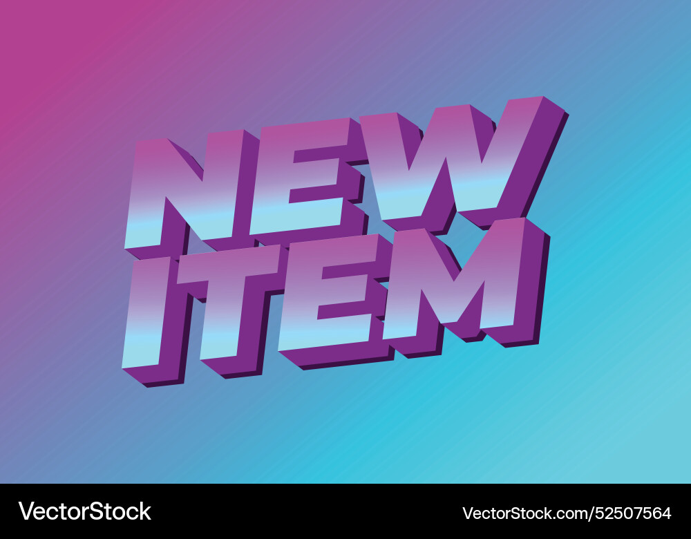 New item text effect in 3d style for print ad New item text effect in 3d style for print ad vector image