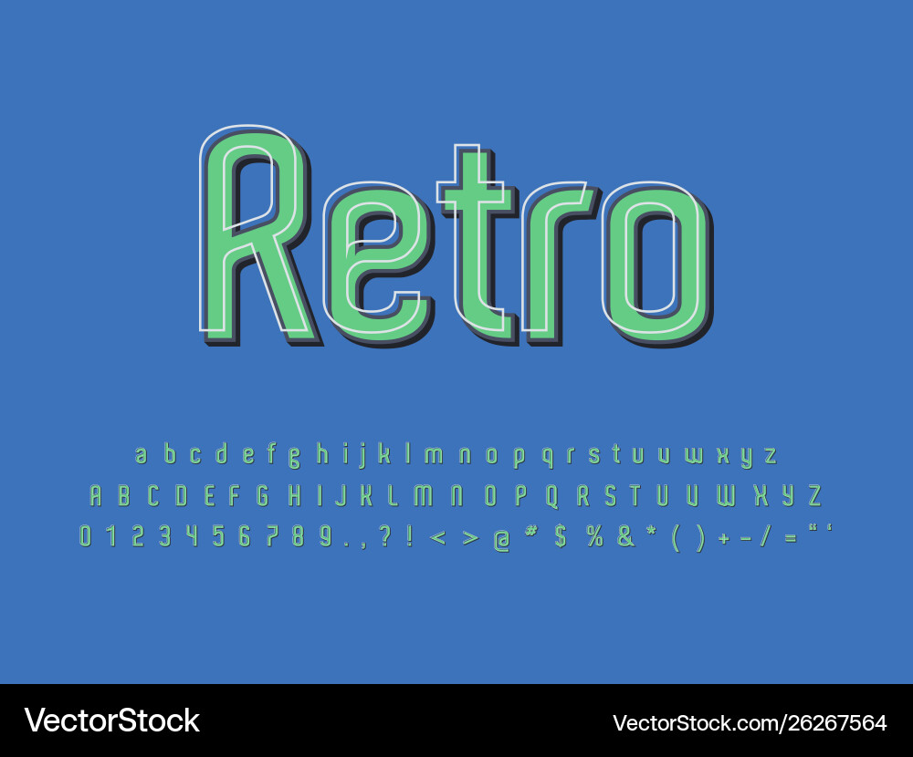 Retro font and alphabet stock Retro font and alphabet stock vector image