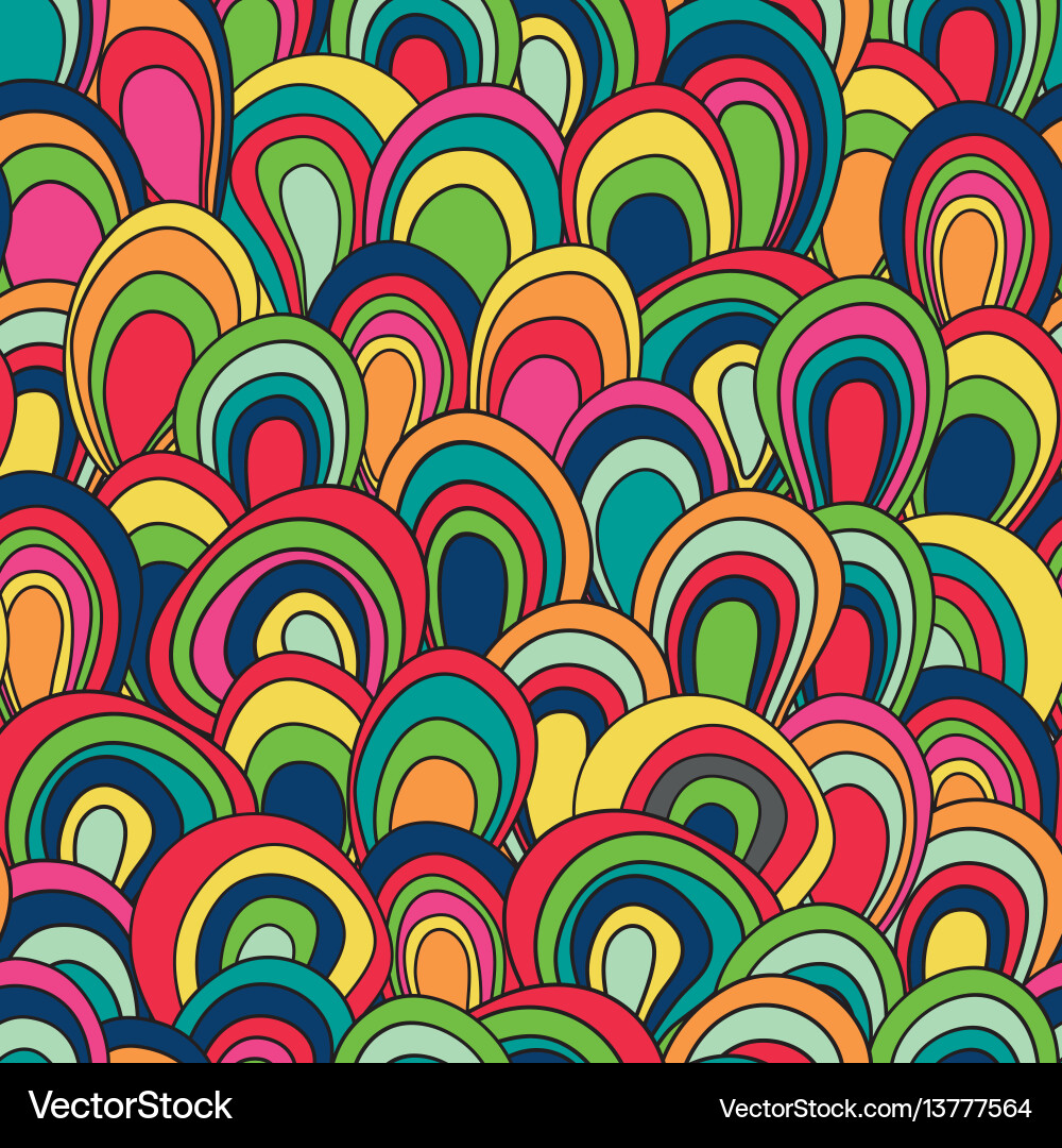 Retro Psychedelic Waves Pattern Vector Image