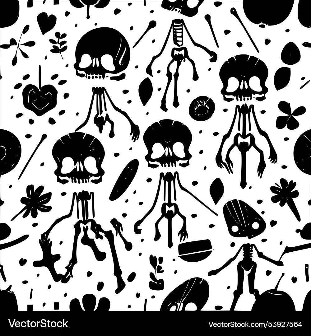 Skeleton abstract pattern seamless vector image