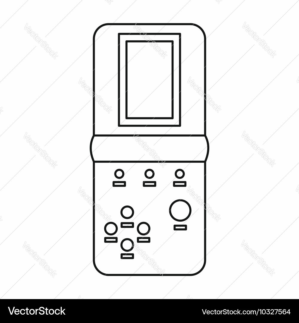 Tetris portable game icon outline style Vector Image