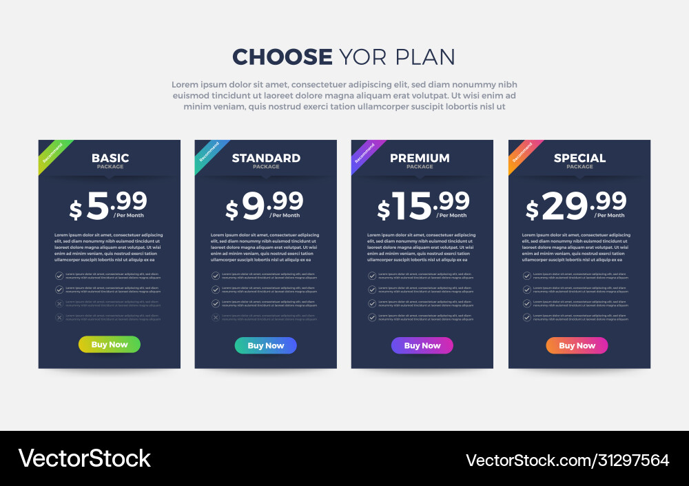 Ui user interface price list 04 Ui user interface price list 04 Vector Image