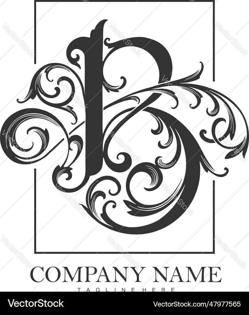 Anmutig blühend b Monogramm Buchstaben Logo Anmutig blühend b Monogramm Buchstaben Logo vektorbild