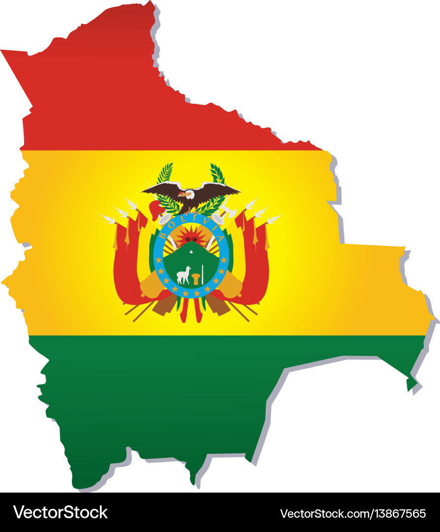 Bolivia Flag Map Vector Image