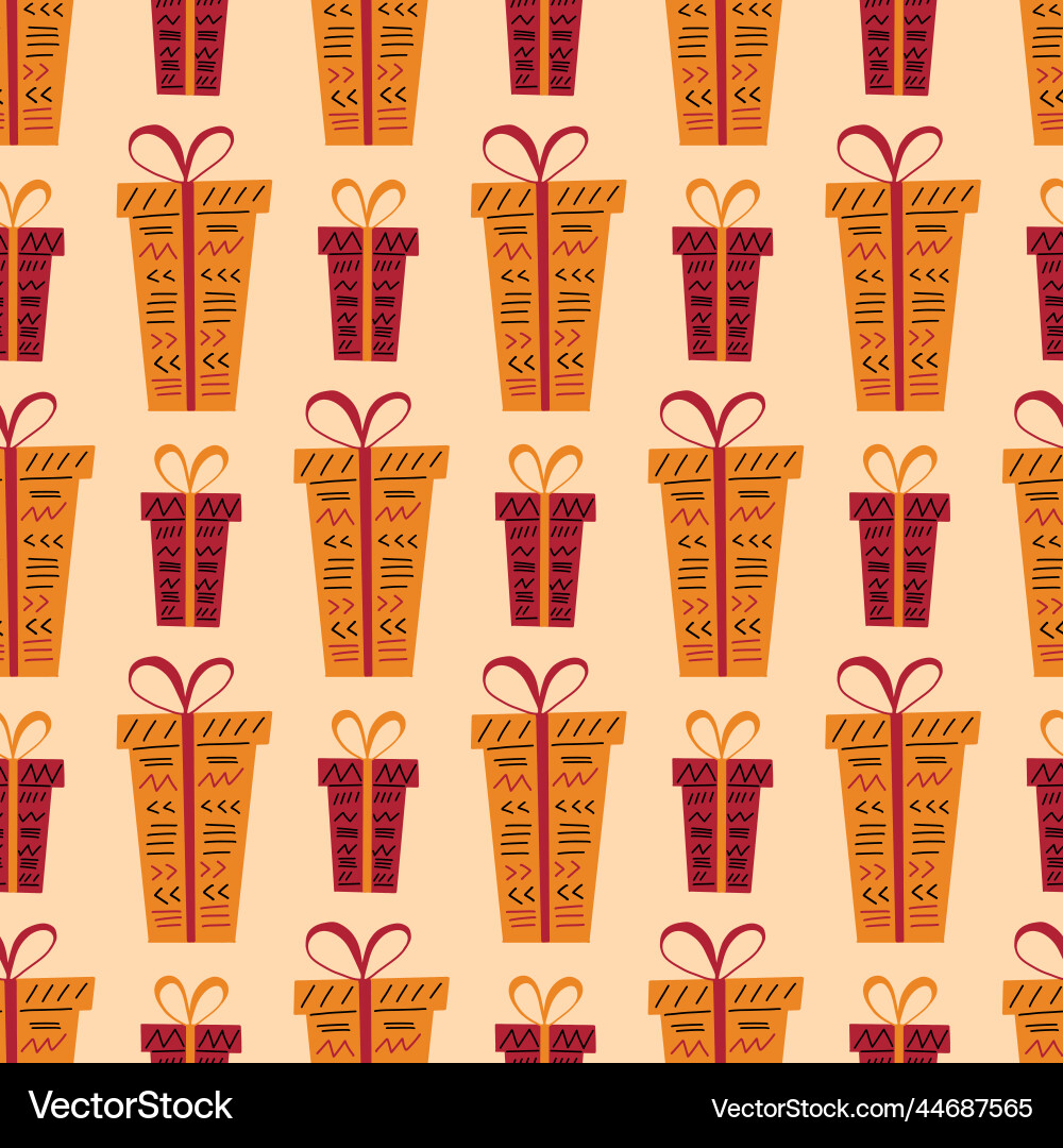 Kwanzaa seamless pattern background in simple hand Vector Image
