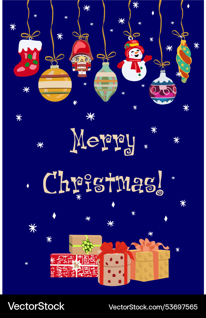 Merry year holiday greeting card Merry year holiday greeting card vector image