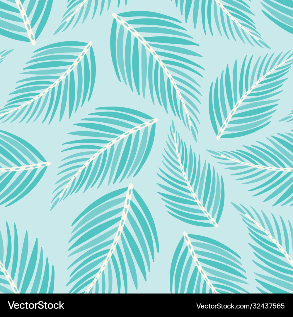 Palm pattern background tropical foliage tossed Palm pattern background tropical foliage tossed vector image