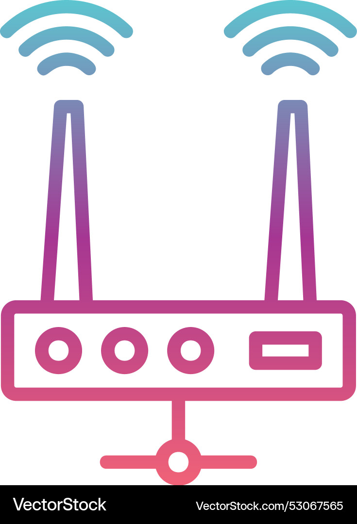 Router device line gradient design Vector Image