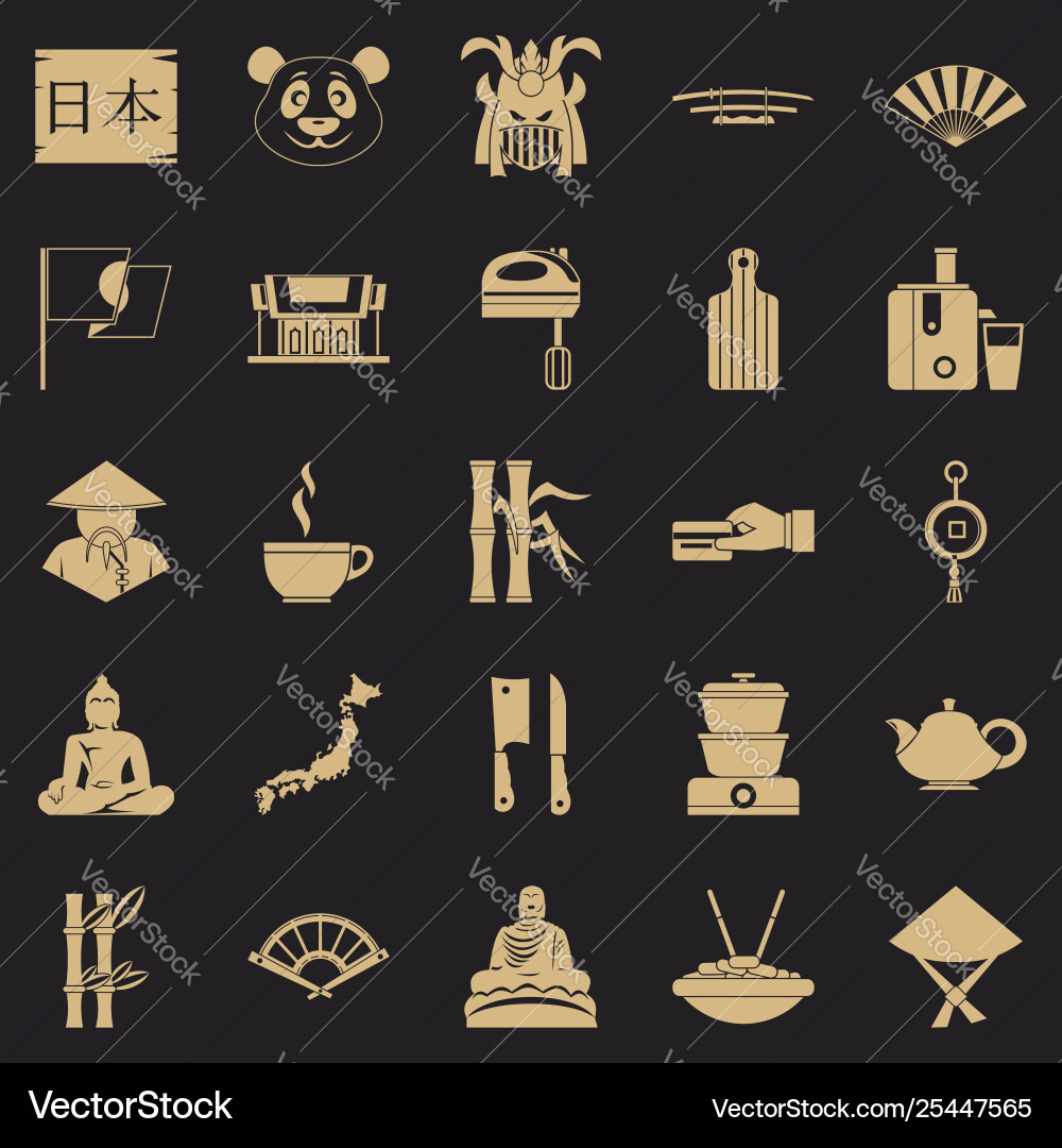Sushi roll icons set simple style Sushi roll icons set simple style vector image
