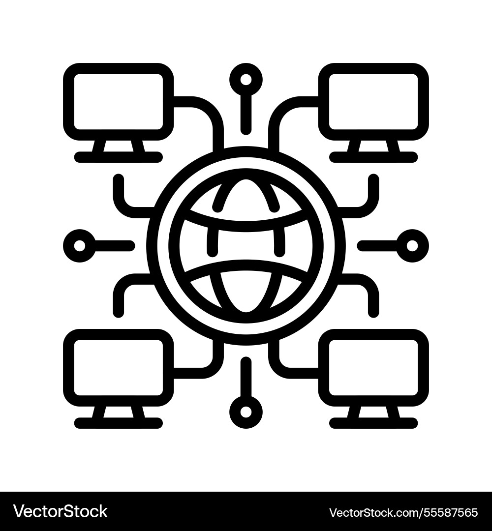Wide area network line icon universal creative Vector Image