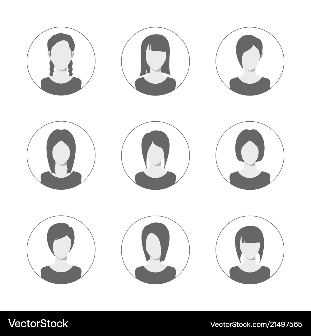 Woman User Icons - Female Avatar Set Vector Image