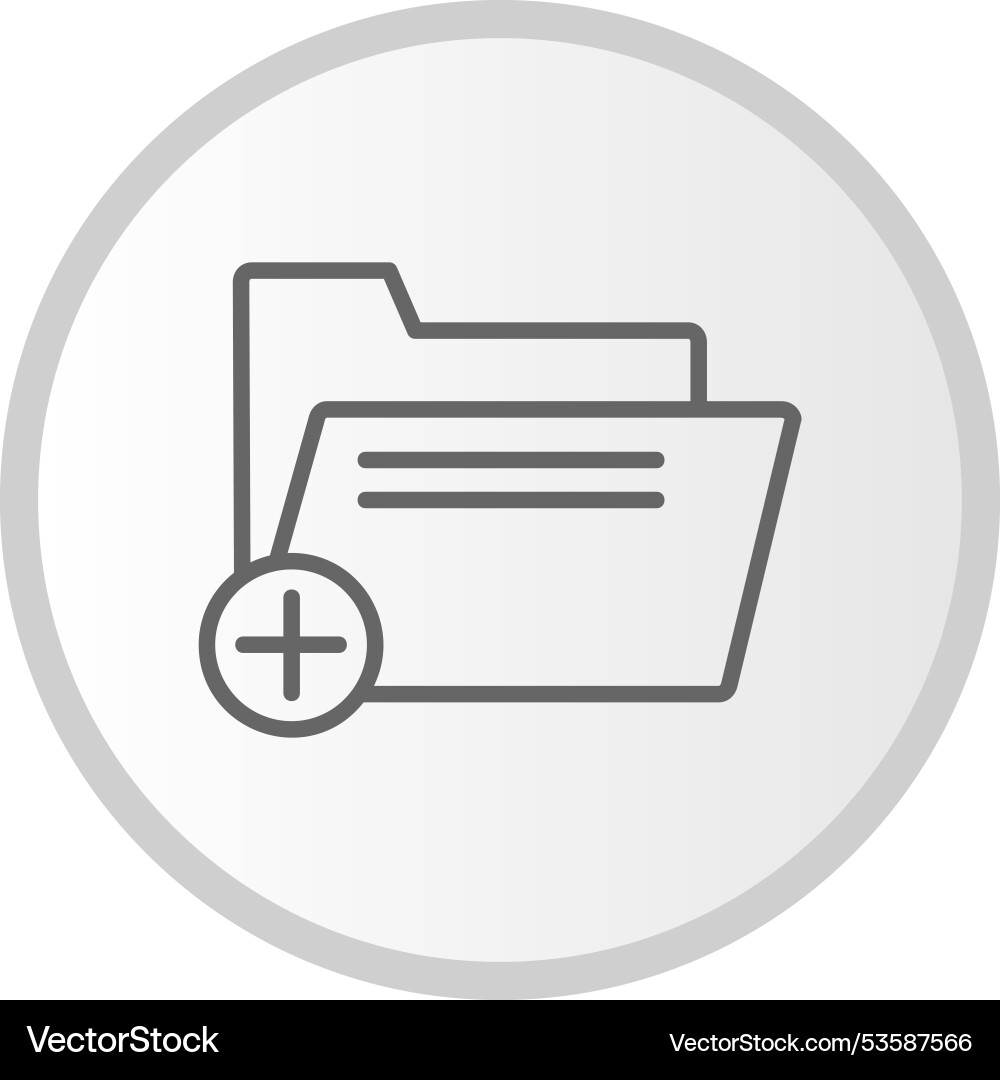 Add folder line circle grey icon vector image