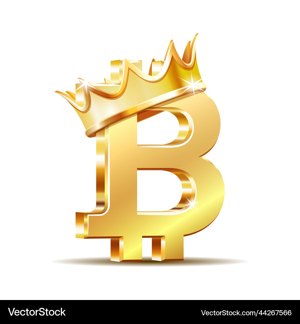 Bitcoin Crown Digital Währung Vektorbild