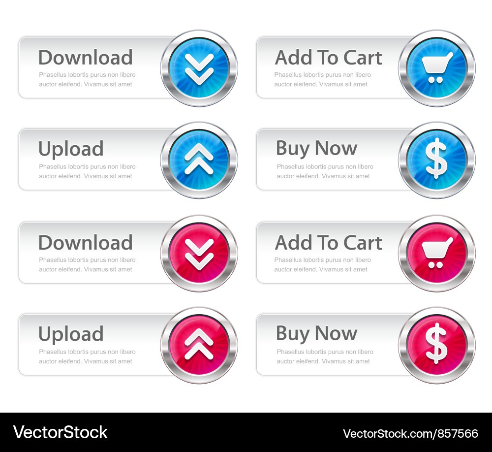 Colorful buttons set Vector Image