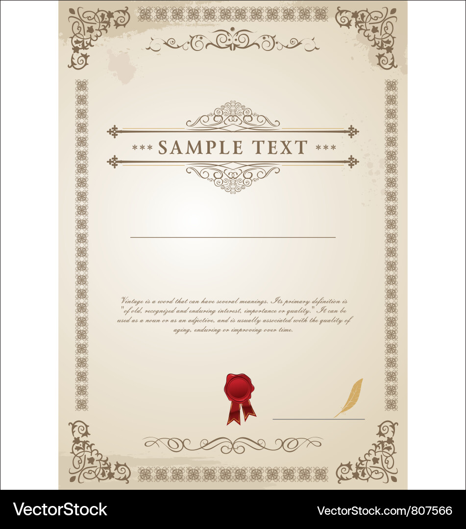Elegant Certificate Template Vector Image