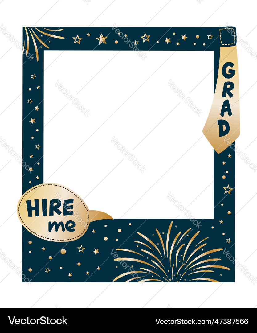 Graduation party photo booth props frame Vector Image