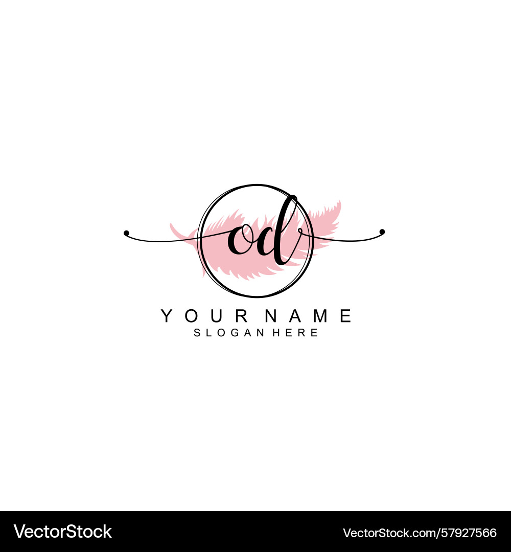 Handwriting logo concepts with initial od Vector Image