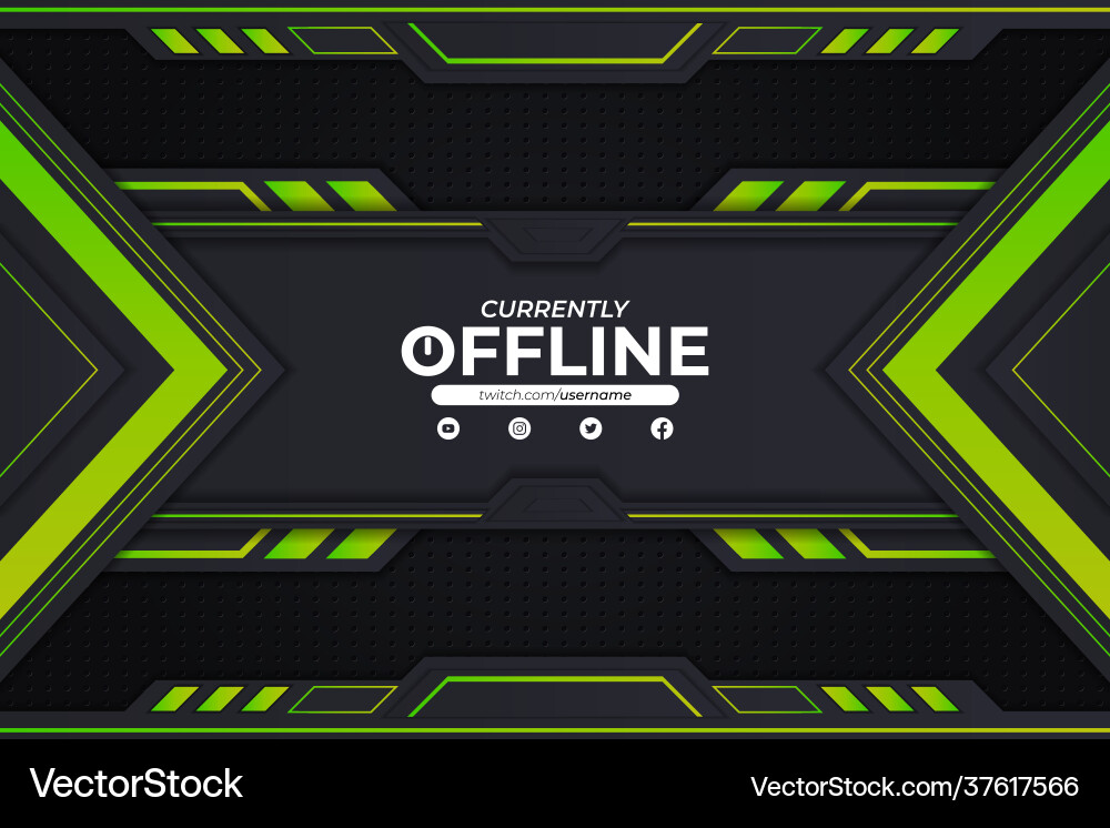 Modern twitch gaming banner currently offline Modern twitch gaming banner currently offline vector image