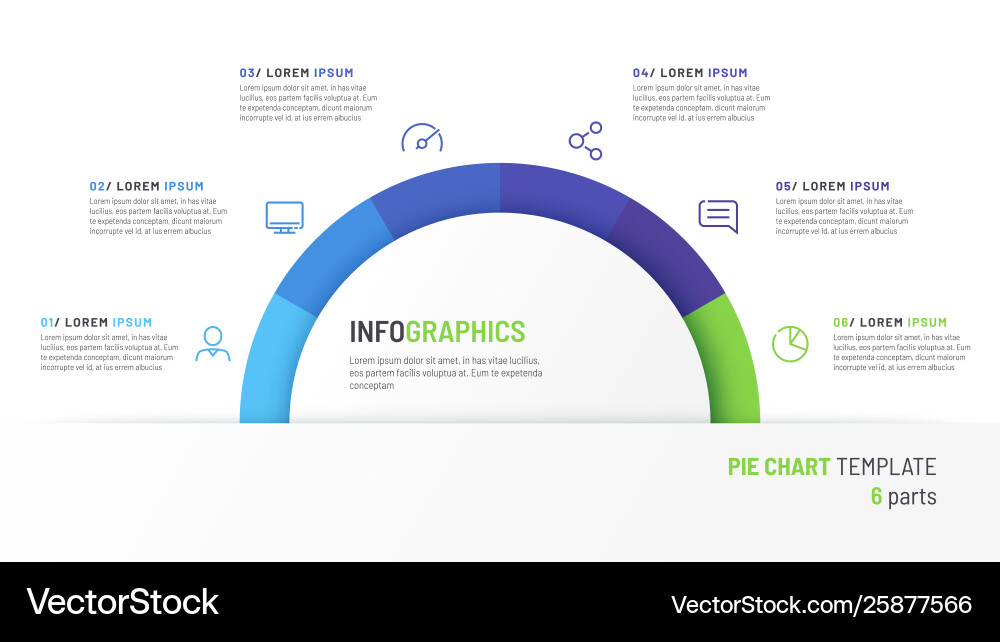 Pie chart infographic template in form Pie chart infographic template in form vector image