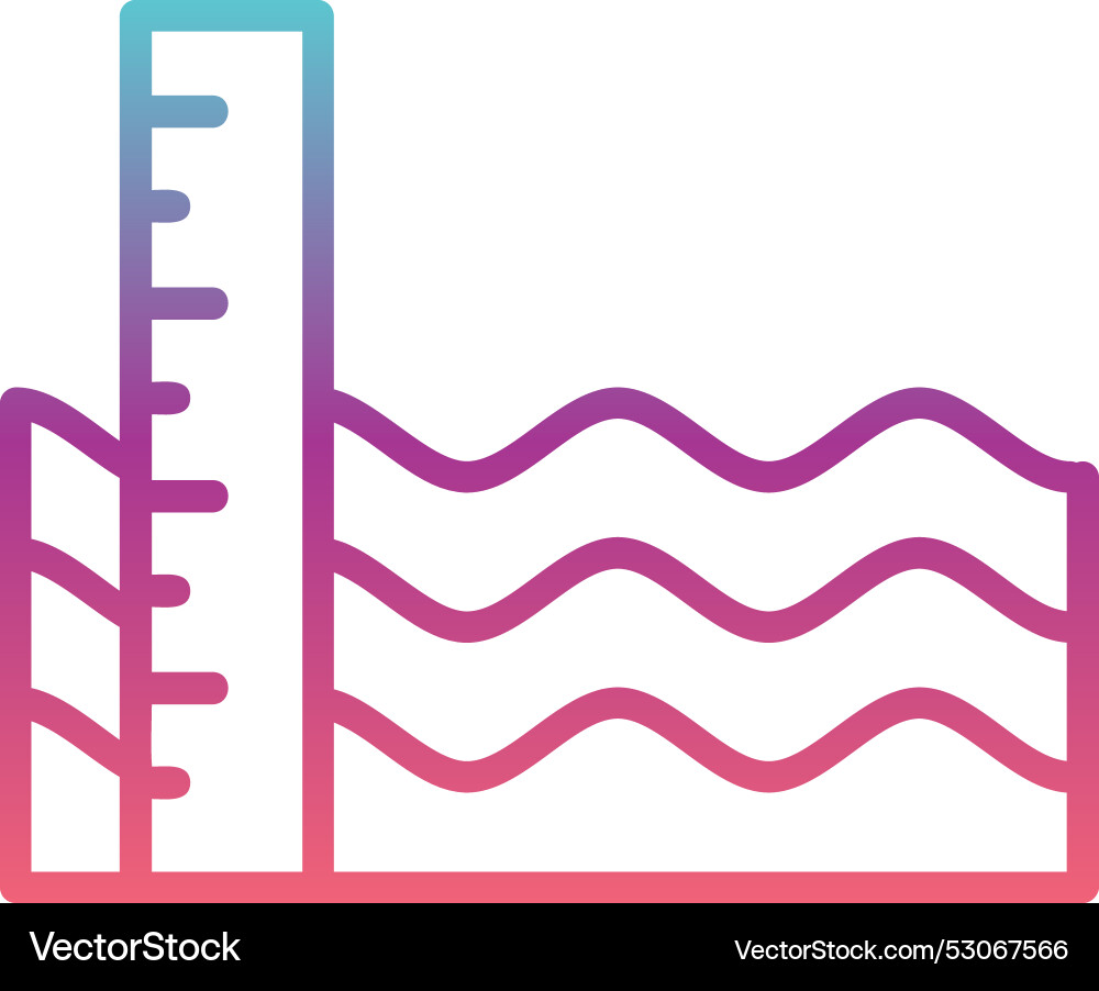 Sea level line gradient design Vector Image