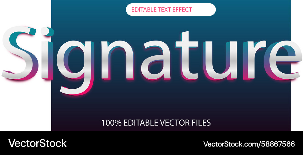 Signature text effect editable style Signature text effect editable style Vector Image