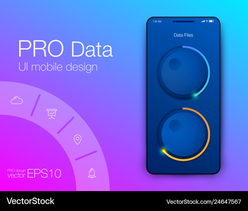 Mobile Analytics App UI vector image