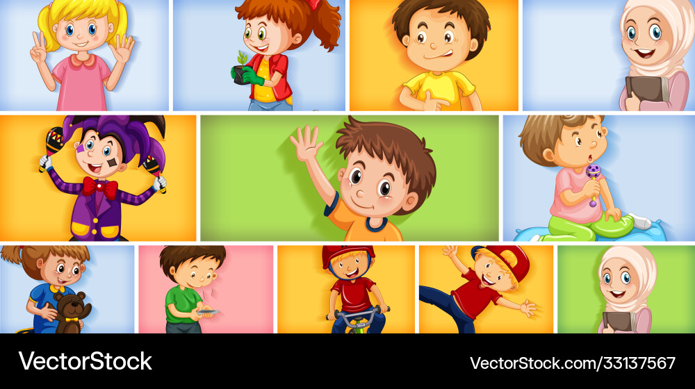 Set different kid characters Vector Image